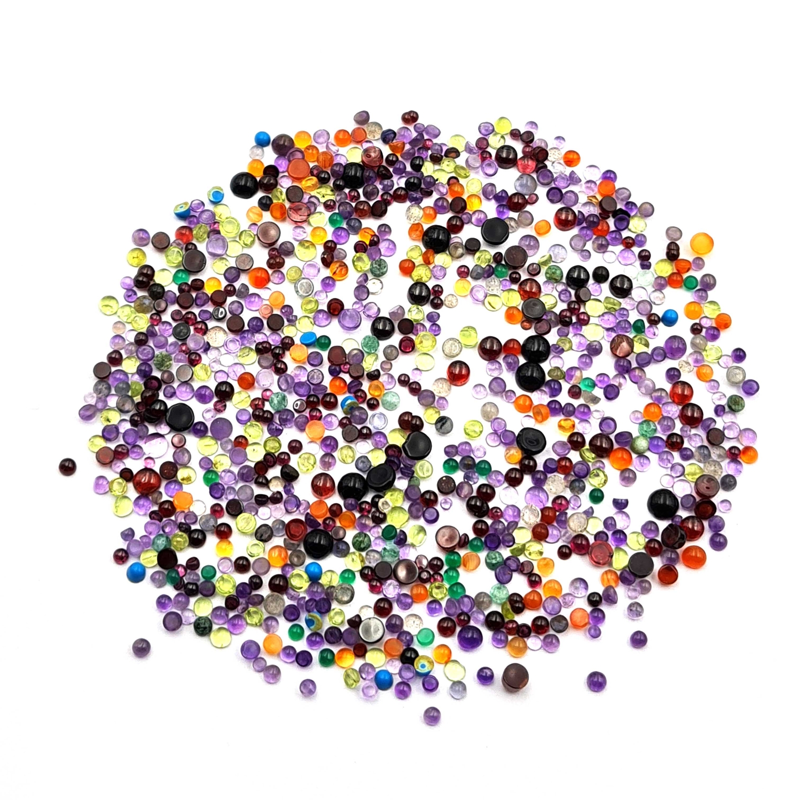 Natural Multi Stone Mix Size Round Cabochon Loose Gemstone Lot 100 Pcs 2-5 MM
