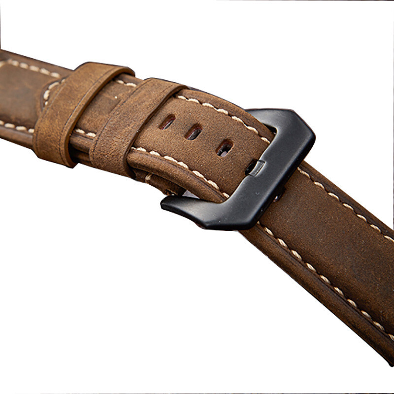 Crazy Horse Brushed Genuine Leather Watch Band Strap 20/22/24/26mm for Panerai