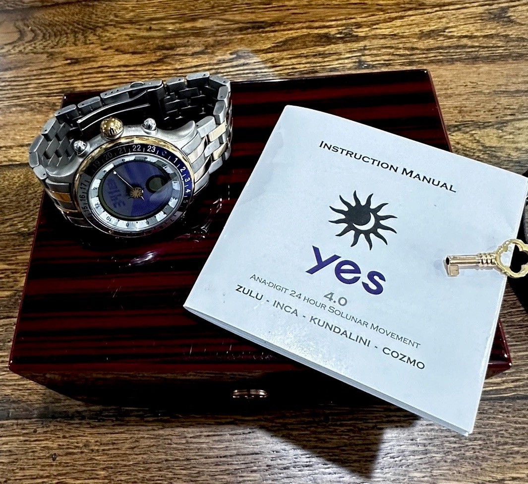 YES Watch Zulu Marine Titanium Astronomical Wristwatch Digital Analog Full Kit
