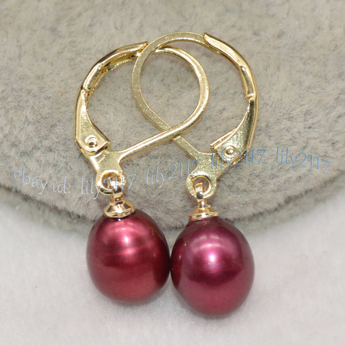 Multicolor 7-8mm Natural Freshwater Rice Pearl Dangle Gold Leverback Earrings