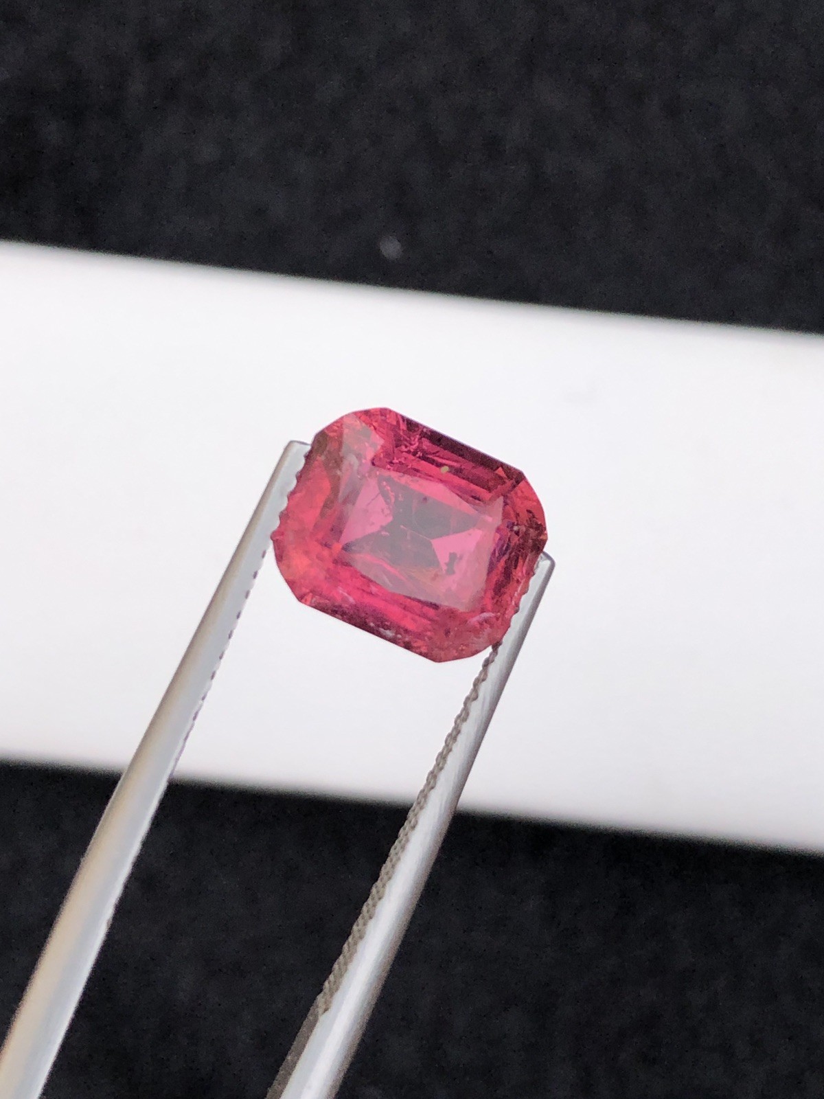 3.80 Cts Rubellite Tourmaline | Step Cushion Cut | Slightly Included