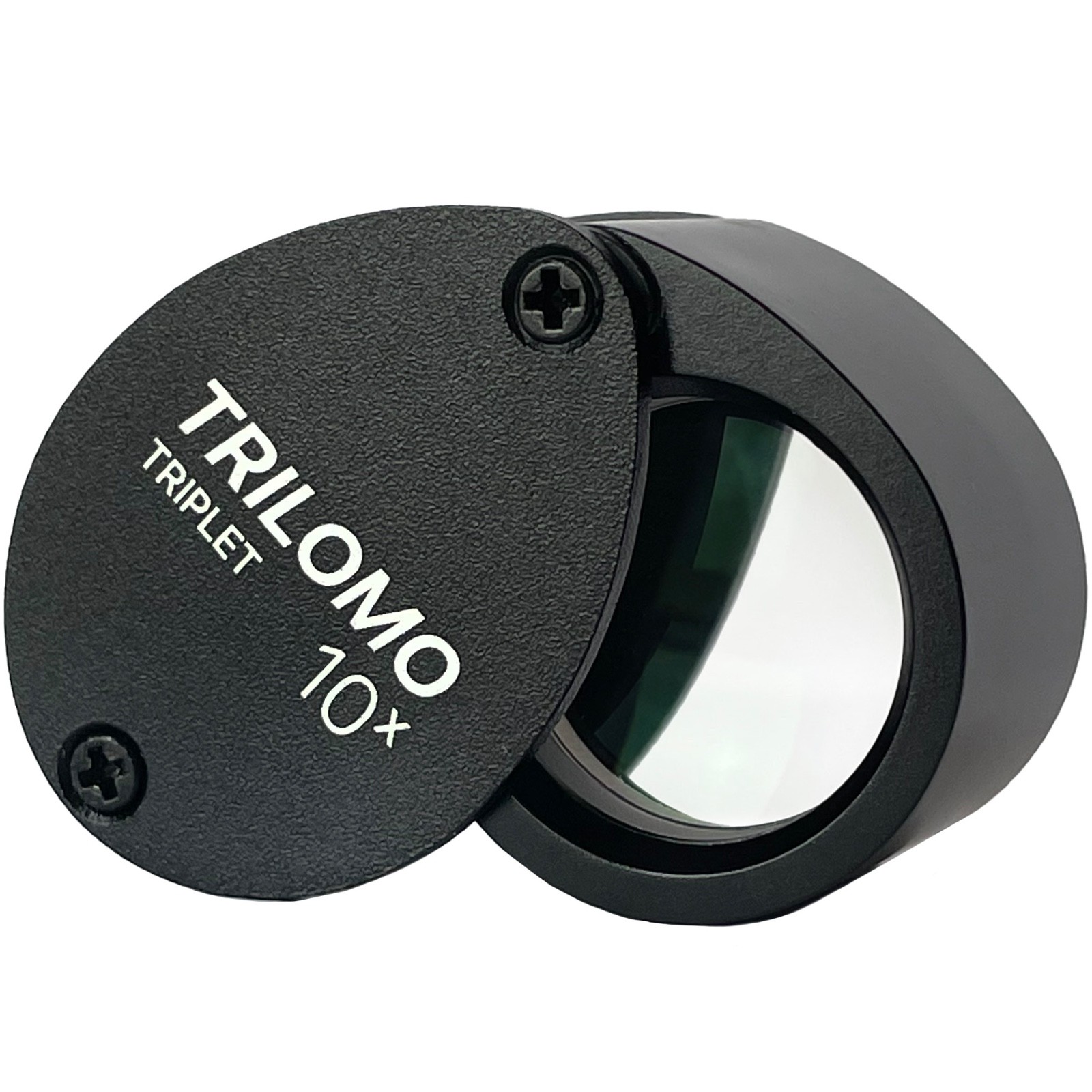 TRILOMO (ex BelOMO) 10x Triplet Loupe Magnifier. Black Egg. 21mm (.85″). USA