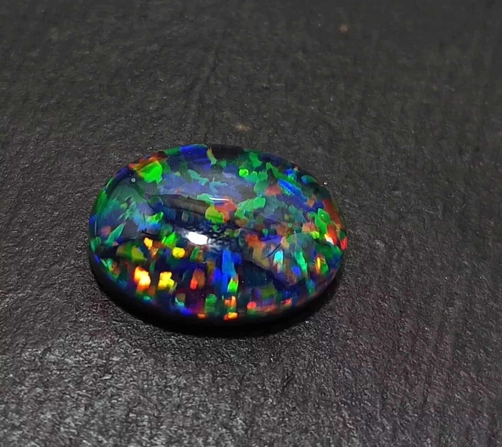 Black Fire Opal Ethiopian Natural 7+ Ct Oval Cut EGL Certified Gemstone
