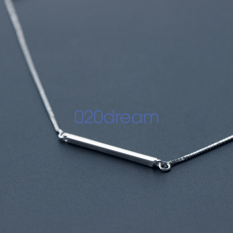925 Sterling Silver Necklaces Box Chain Long Rectangular Pendant 14-24″ Extend