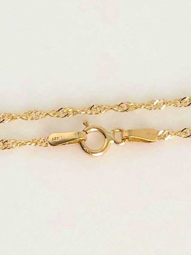 14K Solid Yellow Gold S-020Y Singapore Chain 1.0 Grams Length 16 inches (40 cm)