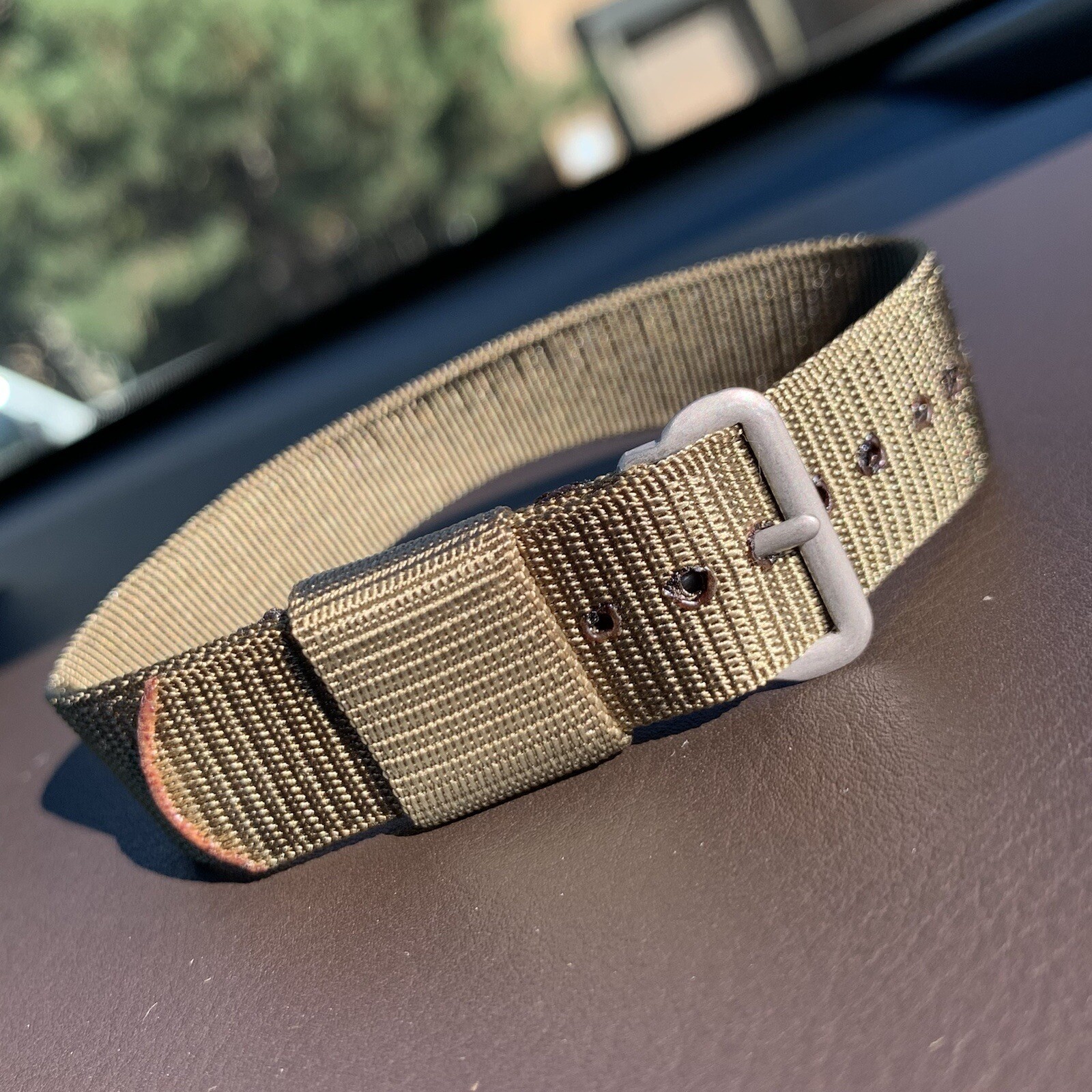 1965 NOS 16mm Military Issue Green Nylon One Piece Strap Fits GG-W-113 DTU 2A/P