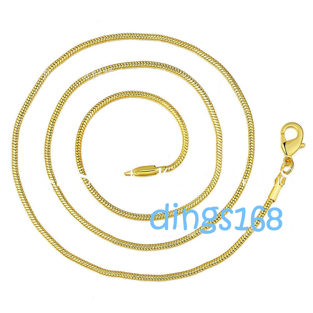 18K Gold Filled HypoAllergenic Italian 1.2mm Thin Snake Chain Necklace 16-38inch