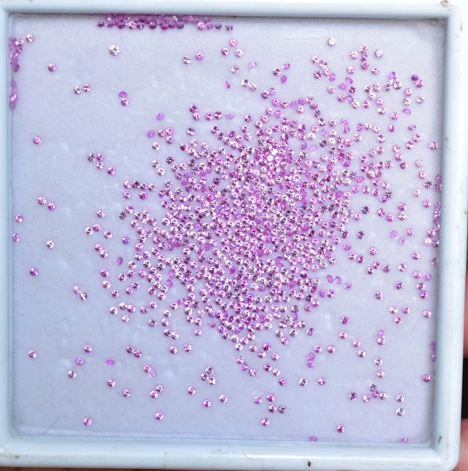 859 Pcs Natural Mogok Pink Ruby AGL Certified 1×1 mm Round Shape Loose Gemstone