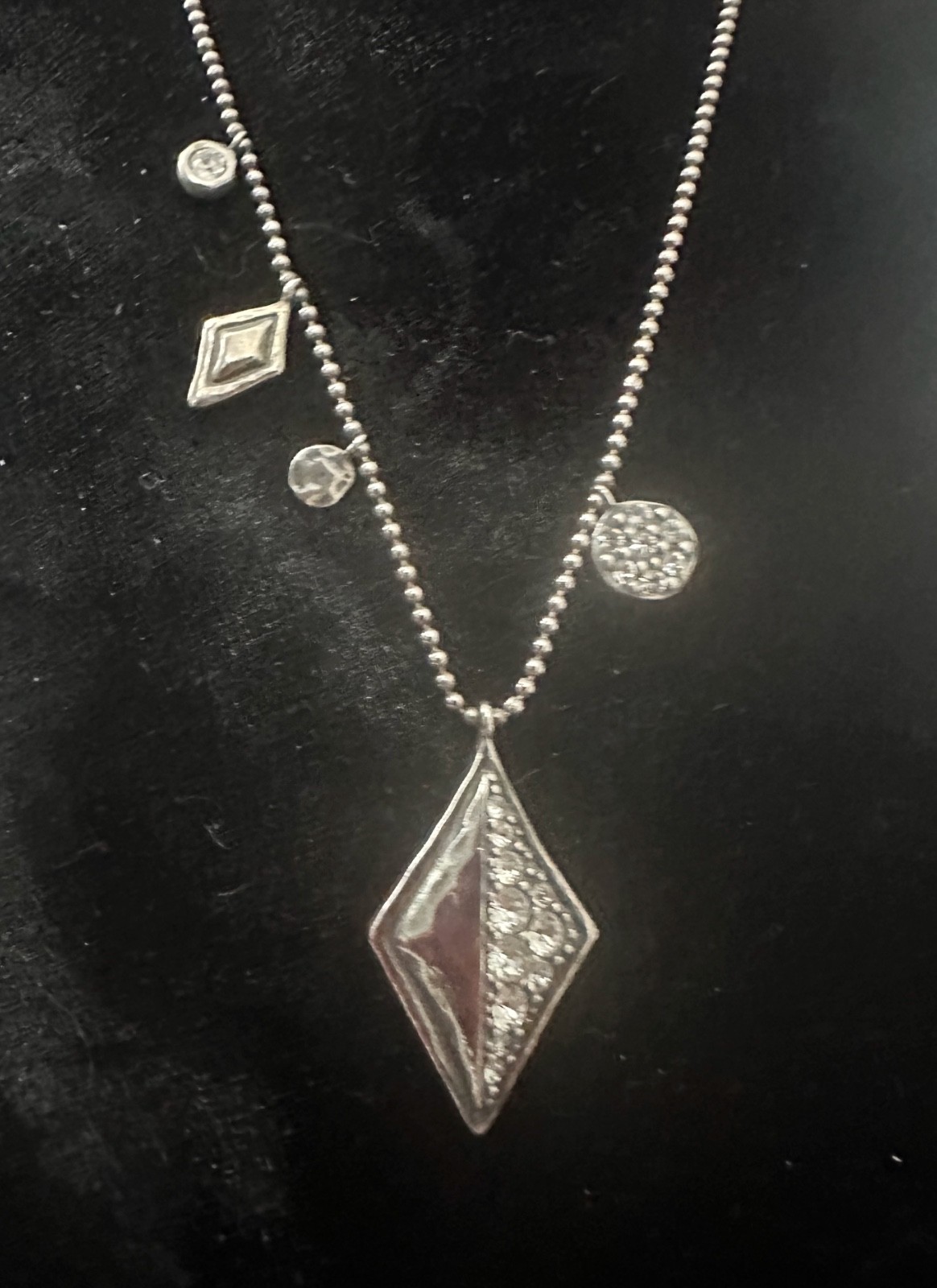 SILPADA Silver ICY ELEMENT Pendant +Crystal BEADS .925 Sterling SILVER Necklace