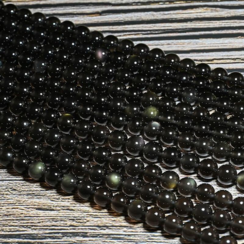 4mm 6mm 8mm 10mm 12mm 14mm 18 Mm 20mm Natural Rainbow Black Ice Obsidian Beads