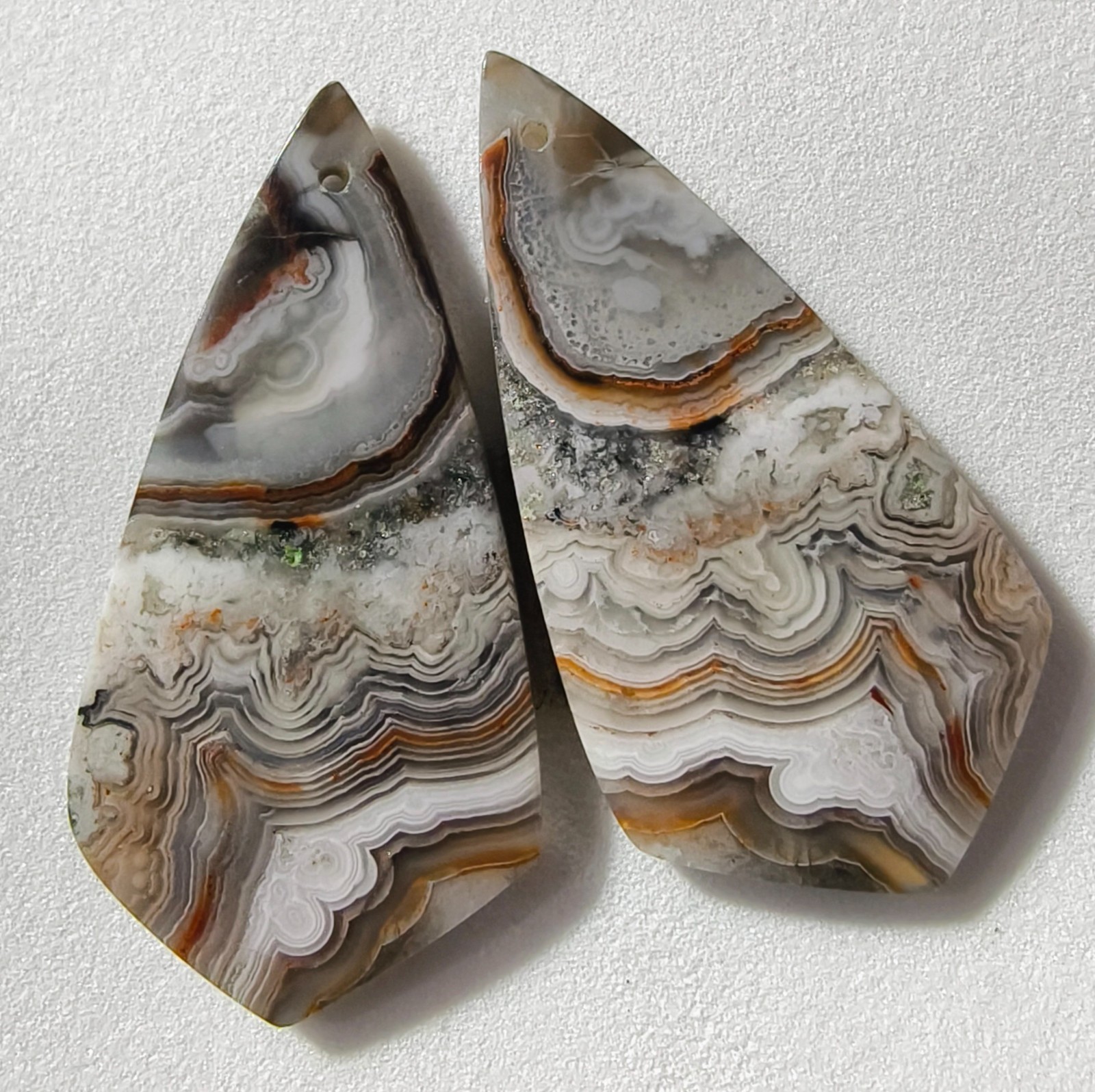 46 Cts Natural Crazy Lace Agate Drilled Pair Cabochon Gemstone 40.8 X 20.5 MM