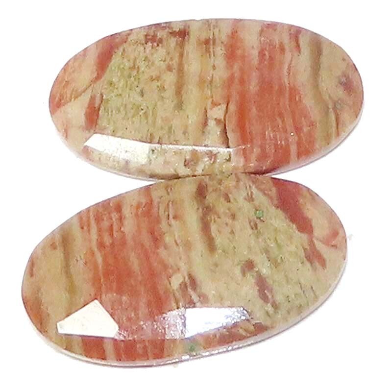 Natural American Picture Jasper Pair Cut Oval Cab stone 30.40Cts 16X29X4mm BC-24