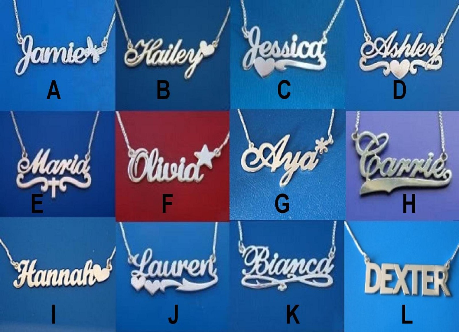 PERSONALIZED SINGLE STERLING SILVER ANY NAME ANY STYLE PLATE NECKLACE FREE CHAIN