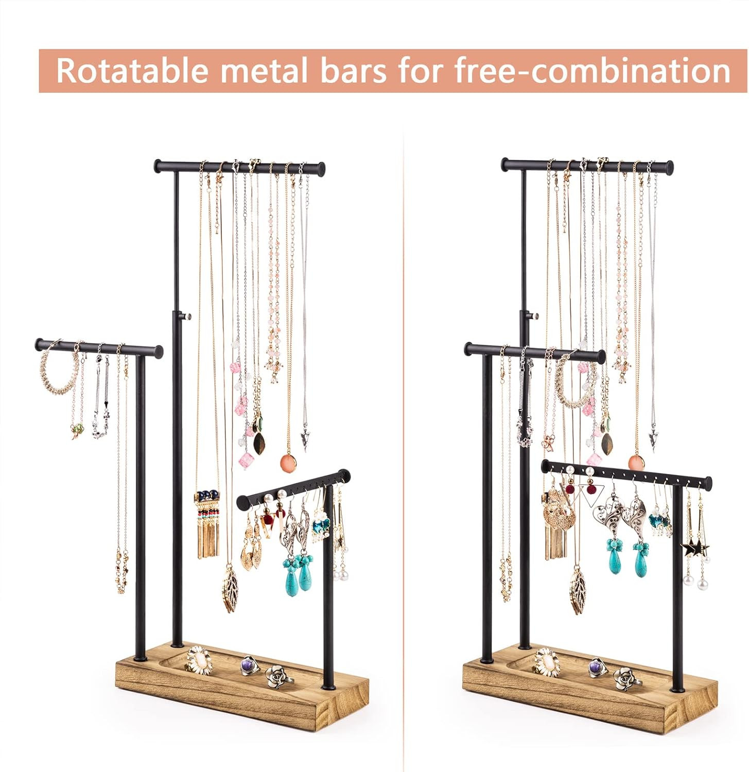 SRIWATANA Jewelry Organizer Stand, Extra Tall Necklace Holder Jewelry Holder, Gi