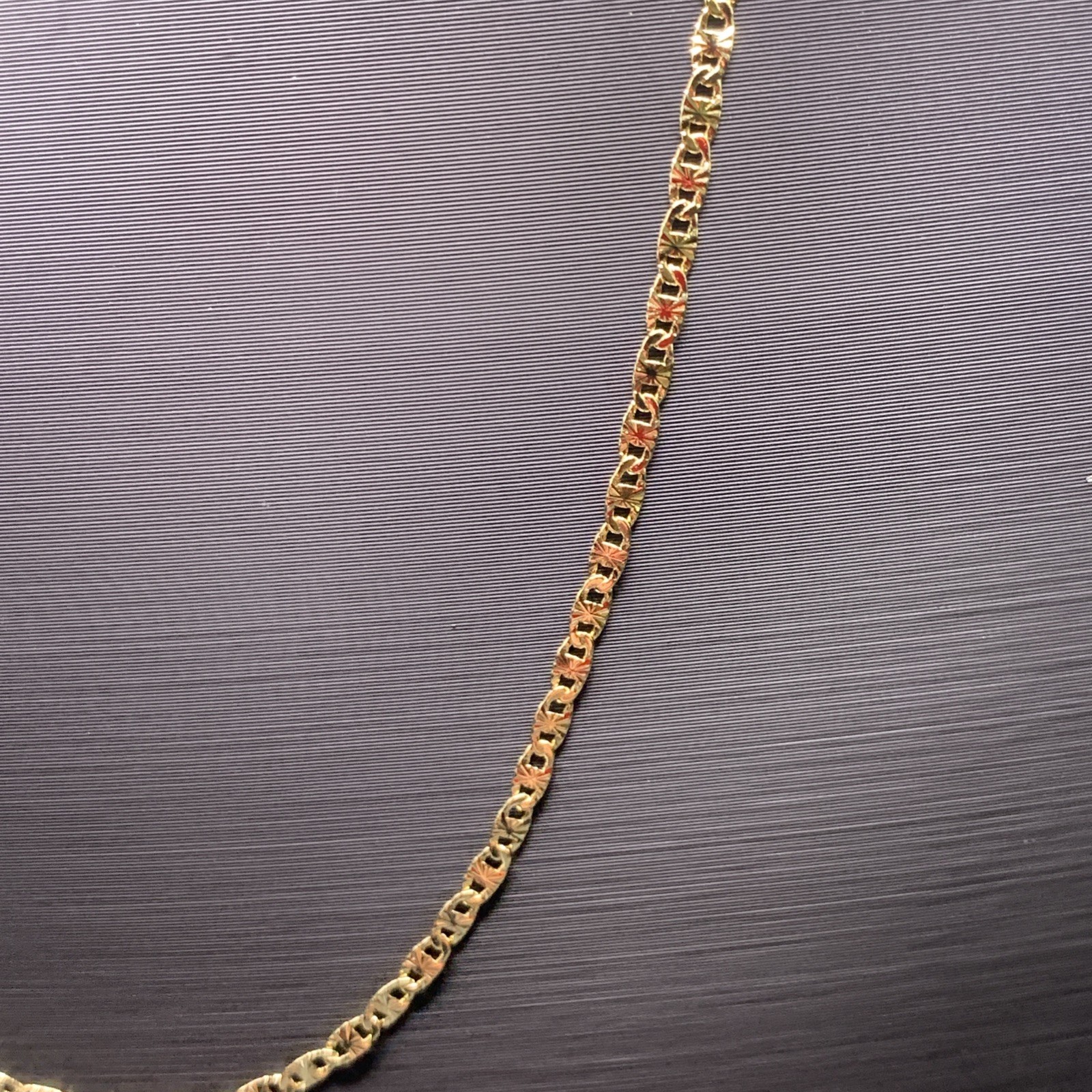 18k Yellow Gold Filled Diamond Cut Mariner Necklace 24”