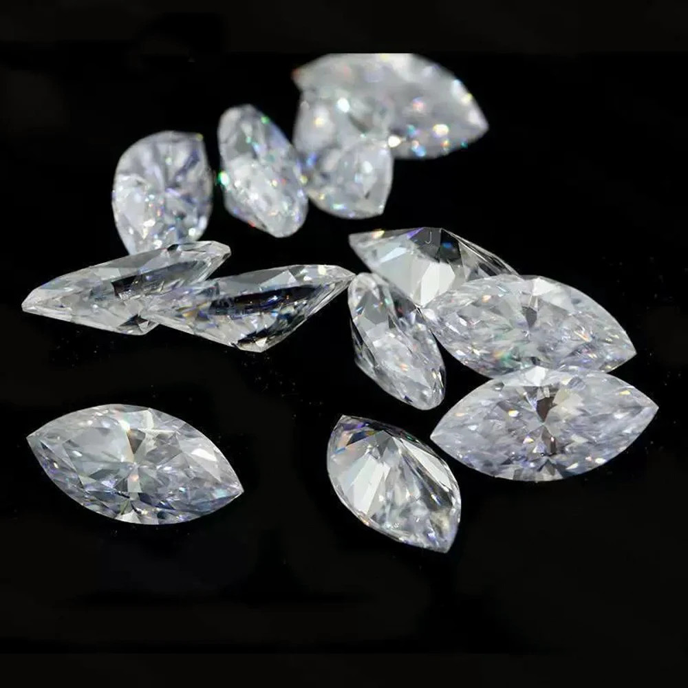 US Hot Sale 1-8pcs Marquise Cut 0.1-5ct Moissanite Loose D Color VVS1 GRA