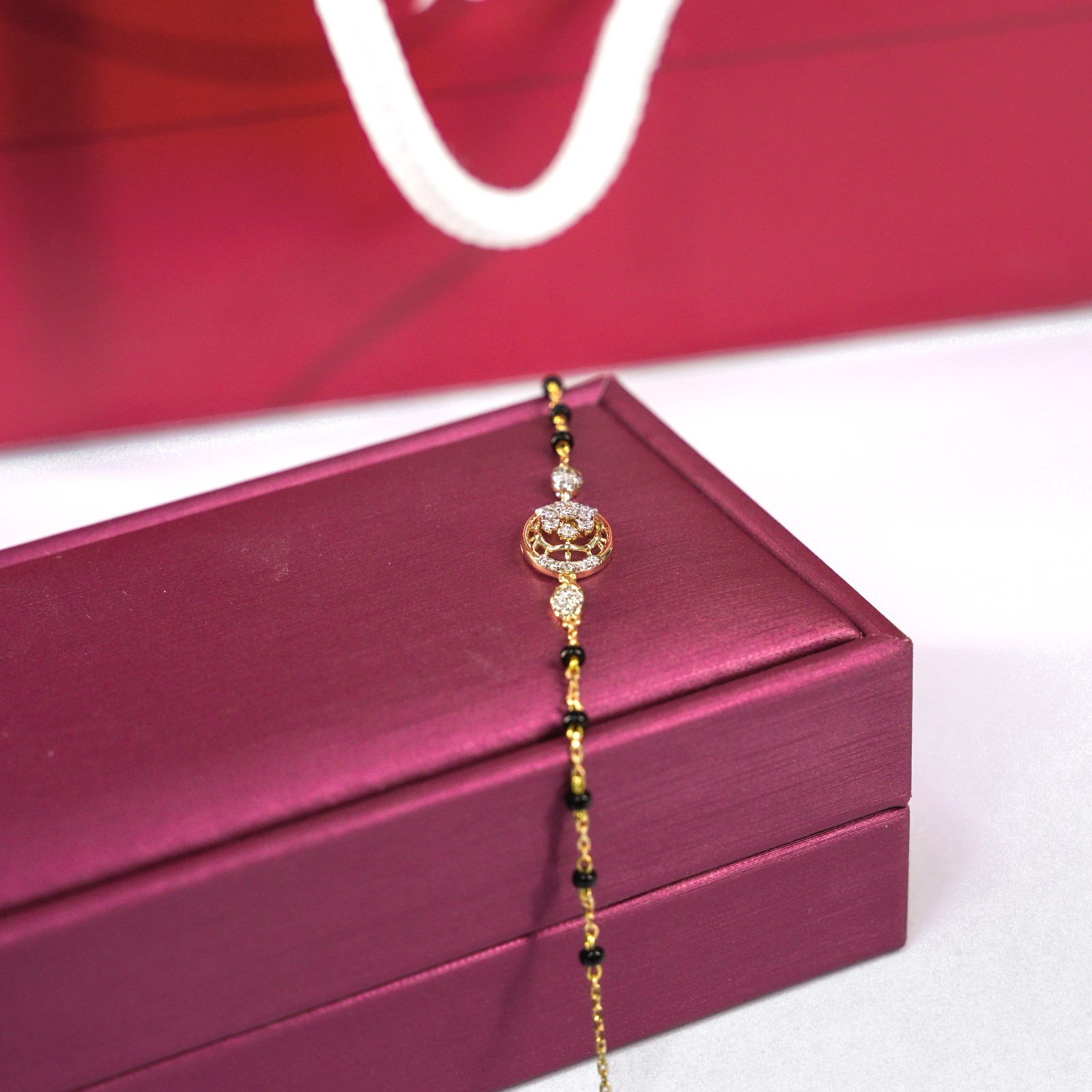 18 KARAT MANGALSUTRA BRACELET| NATURAL DIAMOND | IGI CERTIFIED | YELLOW GOLD