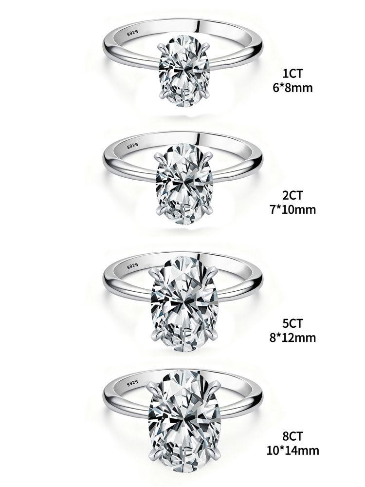 25 Sterling Silver Luxury Shiny 1-8CT Zircon For Women Jewelry Gift