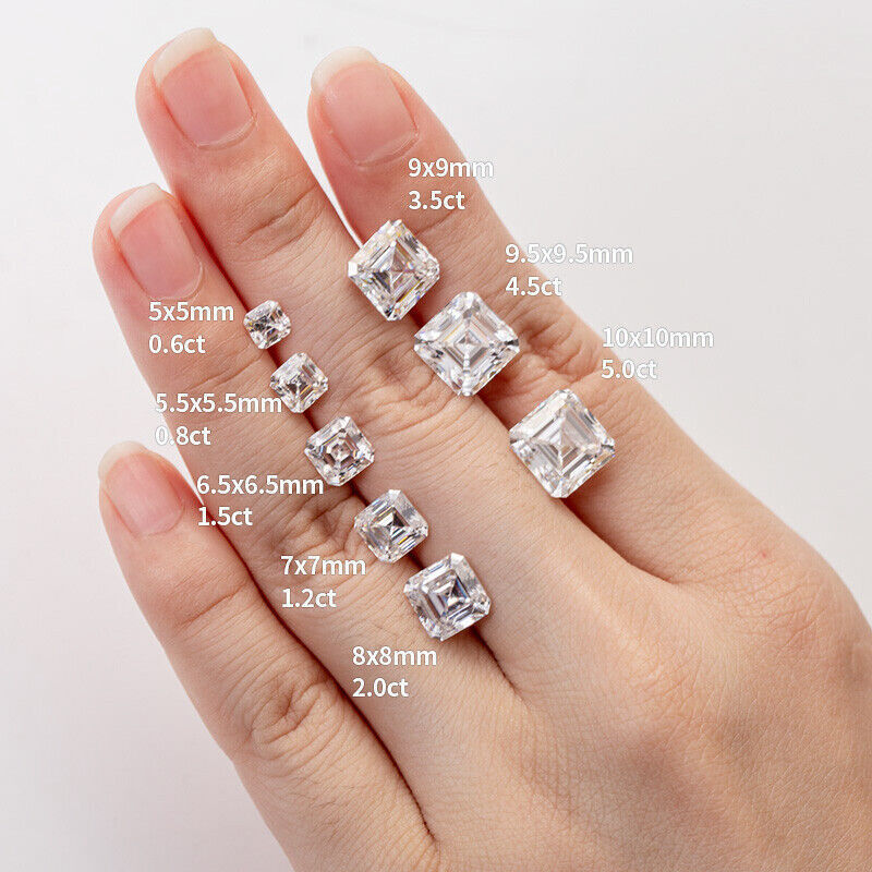 Asher Cut Moissanite Multi-Dispersion Diamond Test Passed Gemstone VVS1