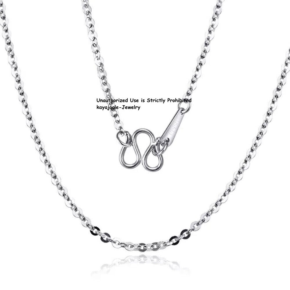 PT950 Pure Platinum 950 Chain Men Women Gift Lucky O Link Necklace 16-22inch L