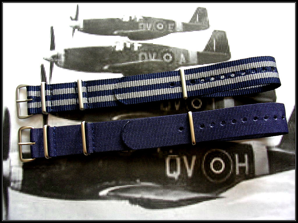 20mm Blue Grey NATO G10 ® Premium watch band strap 2 pak MoD RAF Bond IW SUISSE