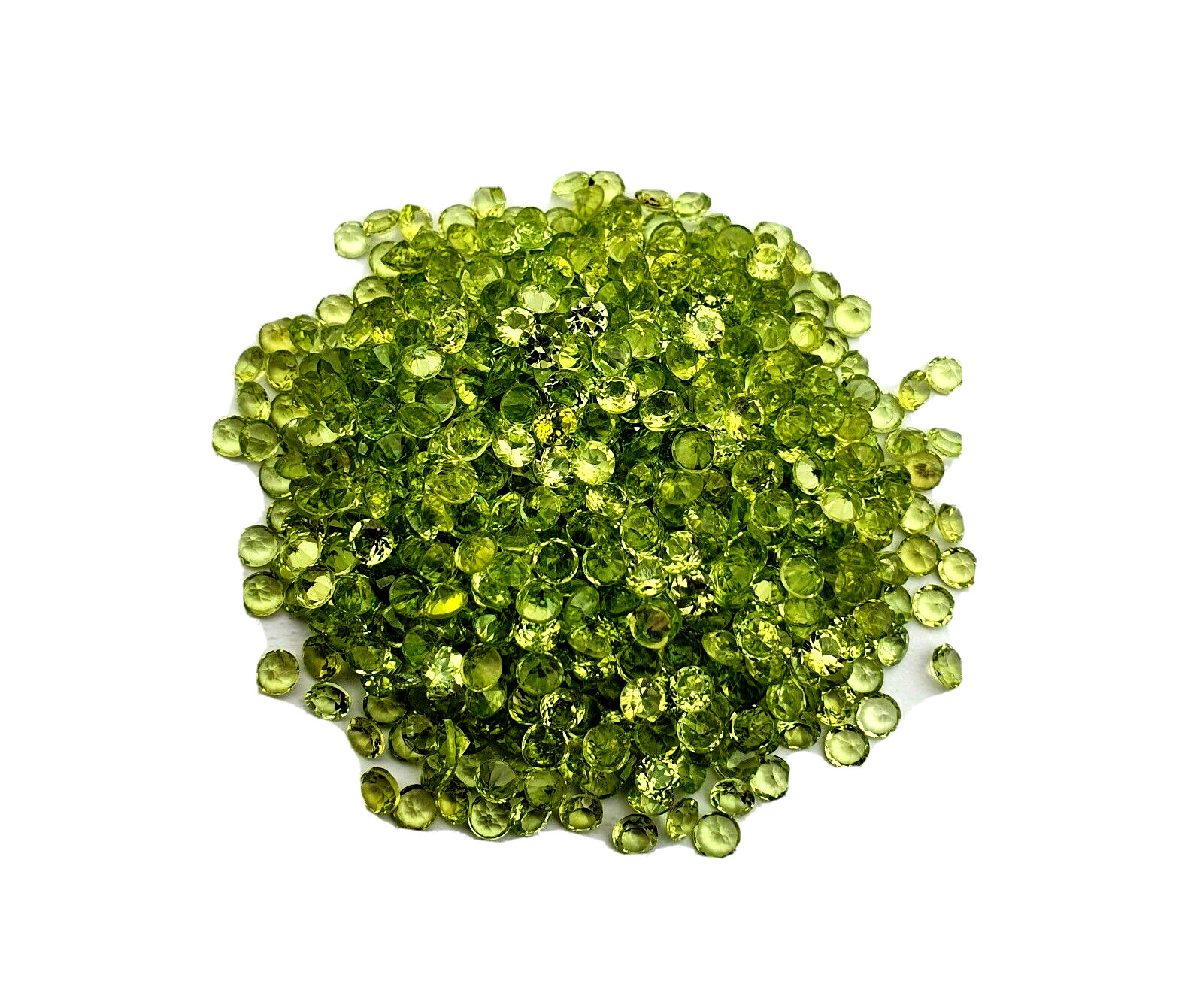 Natural Peridot Round Cut Loose Gemstone Lot 100 Pcs 3 MM