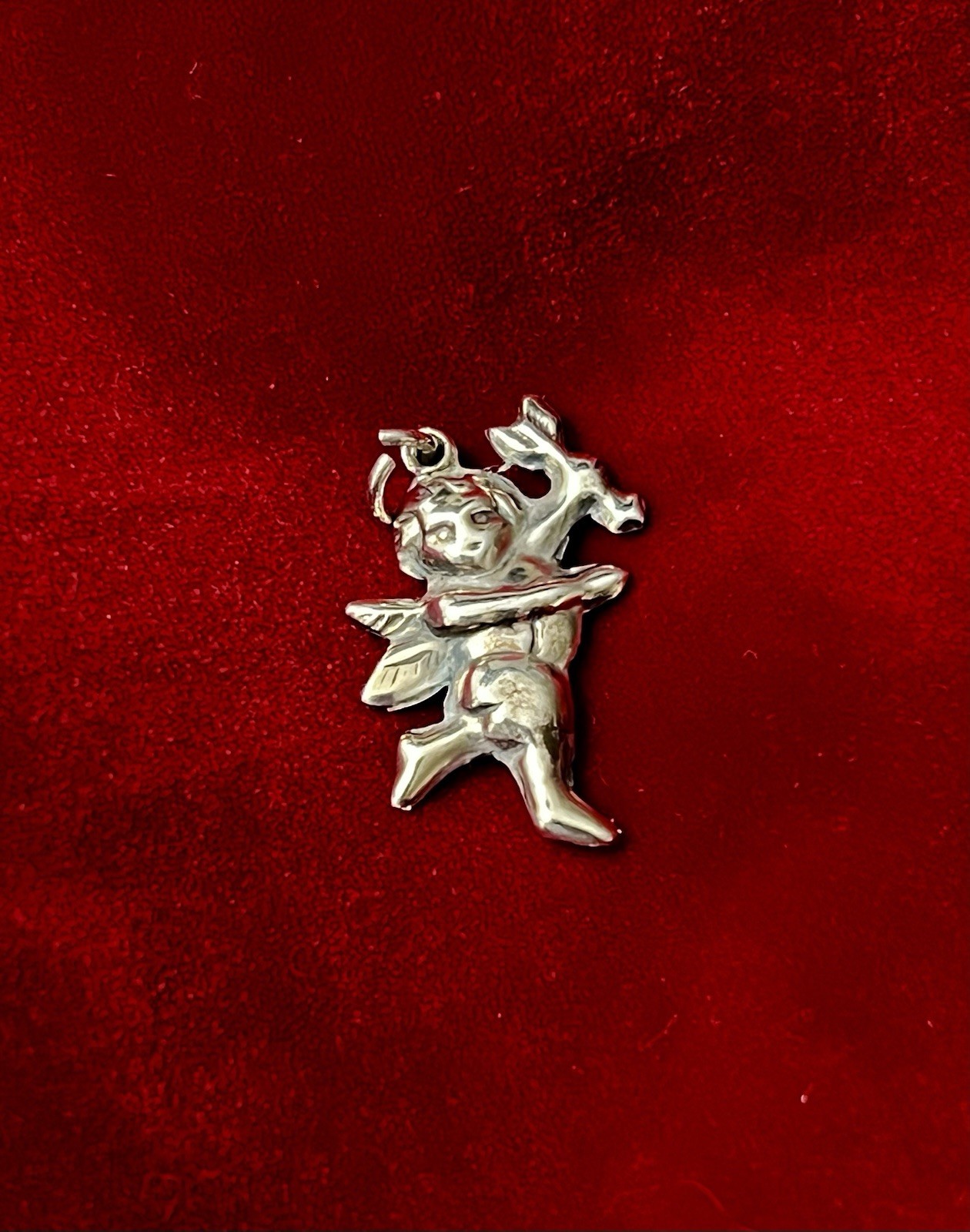 Vintage Sterling Silver Charm ~ Cherub ~ Valentines Day ~Pendant Jewelry