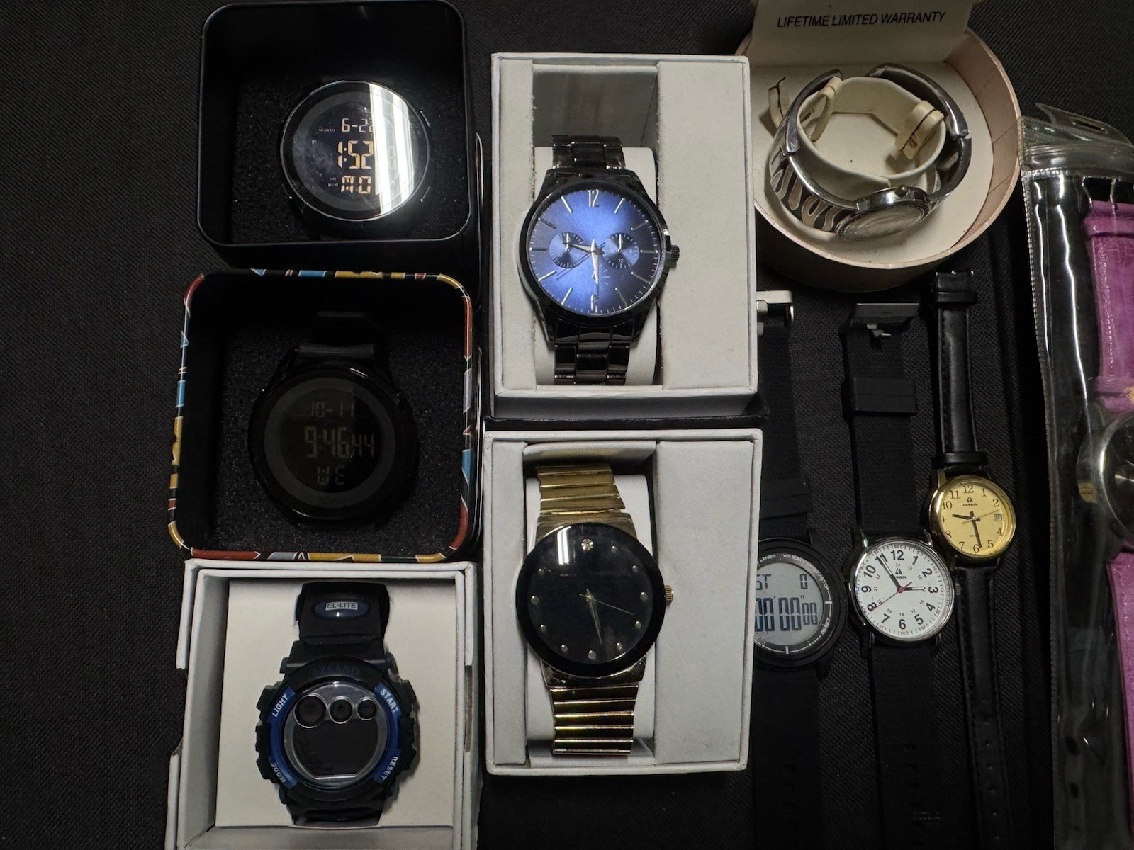 Lenovo & Hkun Mixed Lot of Unisex Adult Wristwatches Analog/Digital w/ Boxes