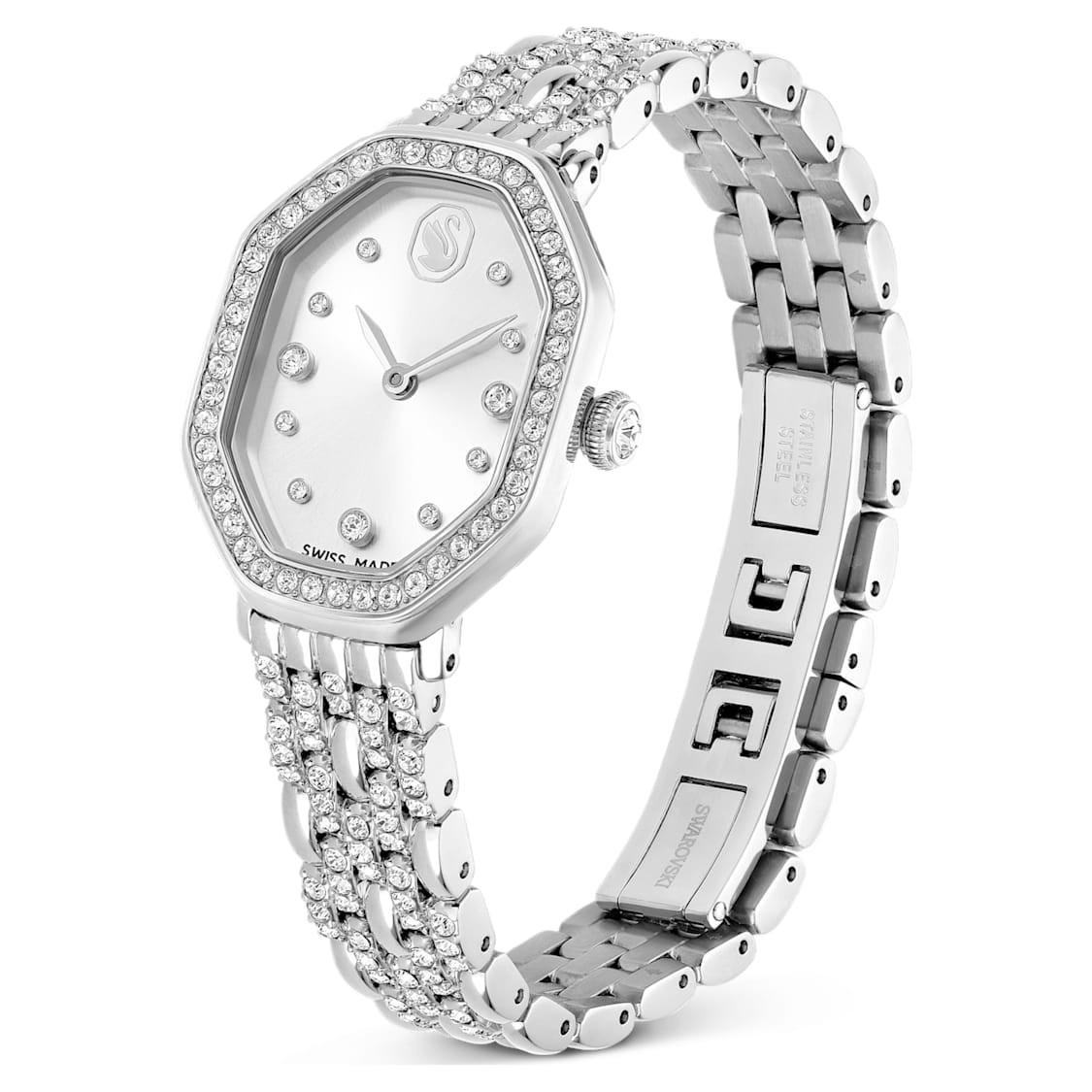 Swarovski Dextera Octagon Watch Swiss Made, Metal Bracelet, Silver Tone, 5698690