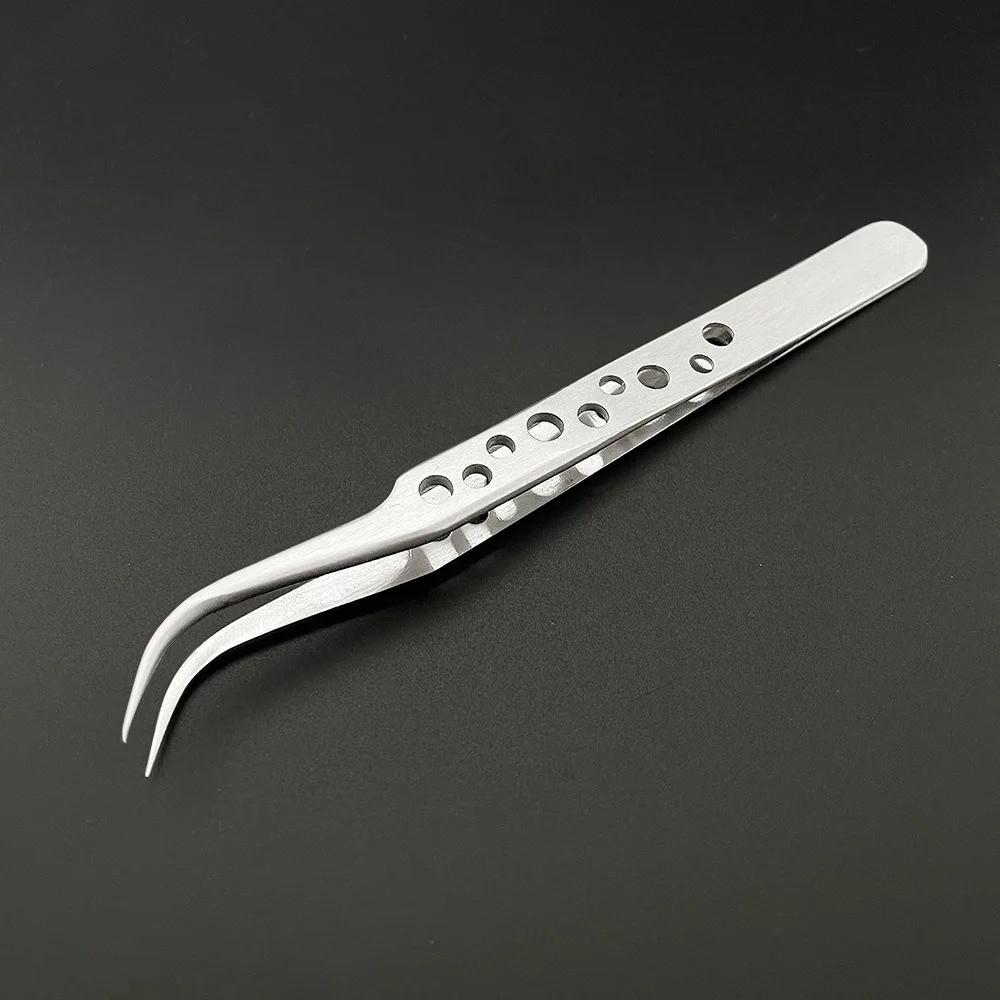 Industrial Tweezers Electronics Anti Static Curved Straight Tip Precision 2pcs