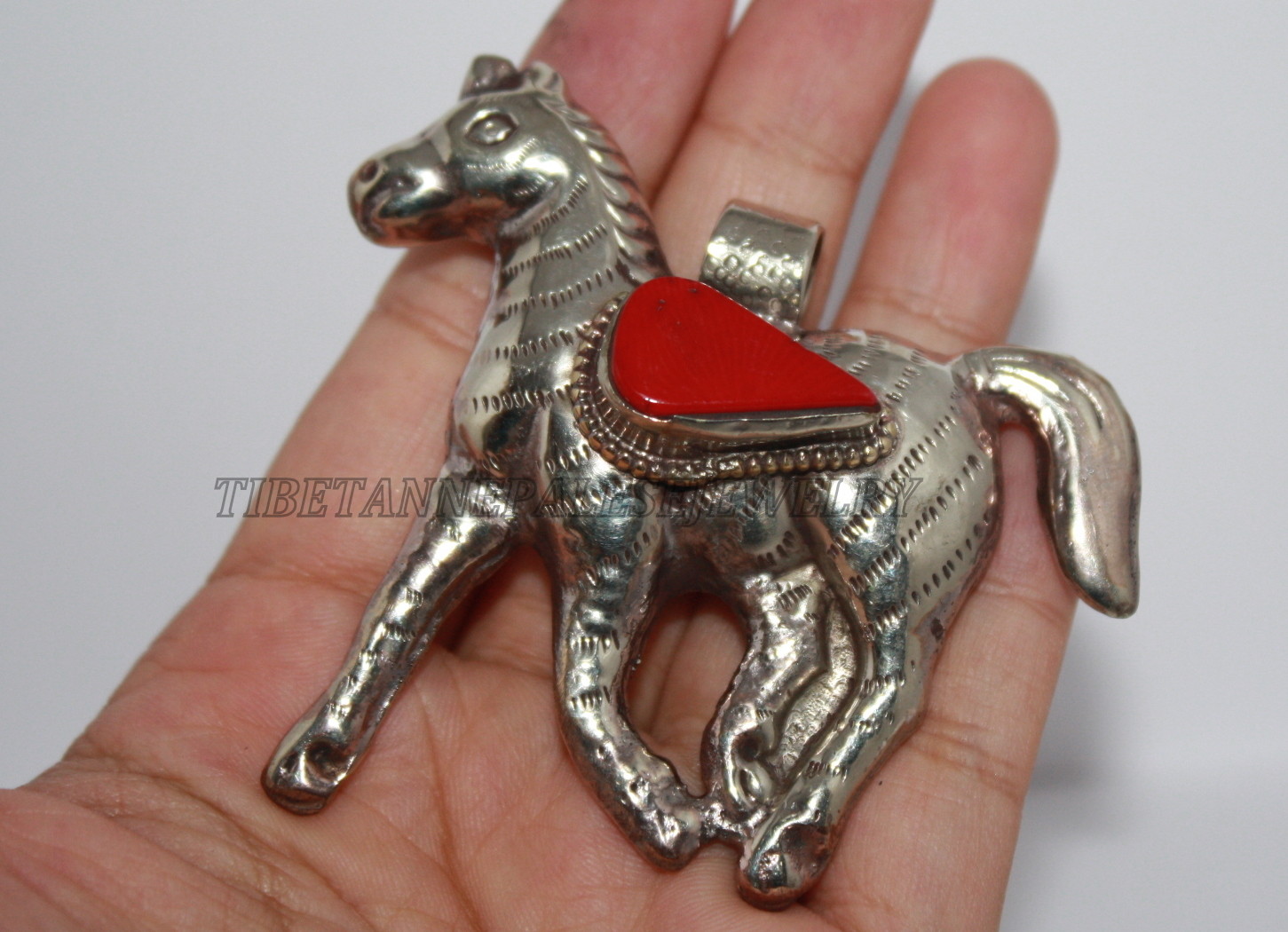 Coral pendant Horse Pendant Animal Pendant Tibetan Pendant Nepalese Pendant
