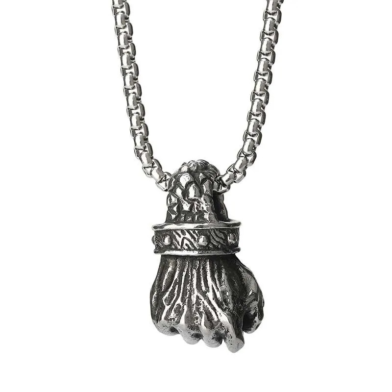 Men’s Titanium Steel Necklace Hip Hop Punk Trendy Anchor Pendant Stainless Steel