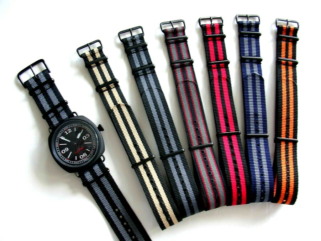 NATO ® X nylon watch band strap Coast Guard Orange 20m 22m g10 PVD RAF IW SUISSE