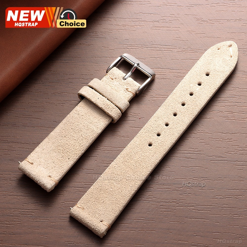 18 19 20 21 22 MM Soft Suede Leather Vintage Strap Watch Band Quick Release