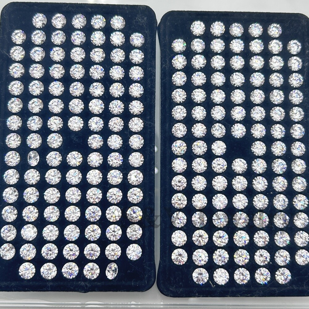 Round Cut White Black Factory Wholesale Bulk Supply 100pcs Loose Cubic Zirconia