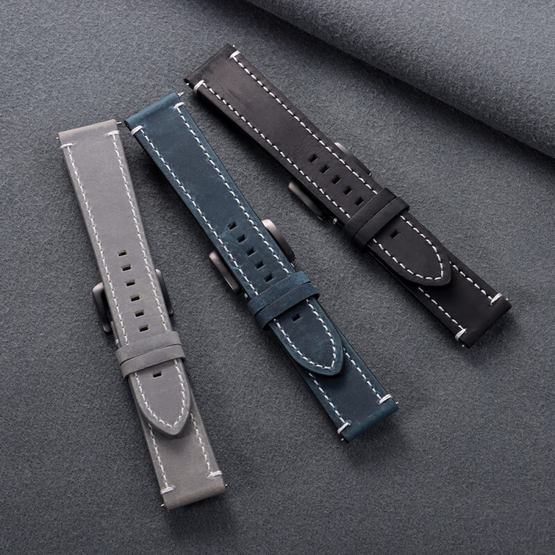 Quality Genuine Leather Watch Strap, Quick Release Wristband 18 19 20 21 22 24mm