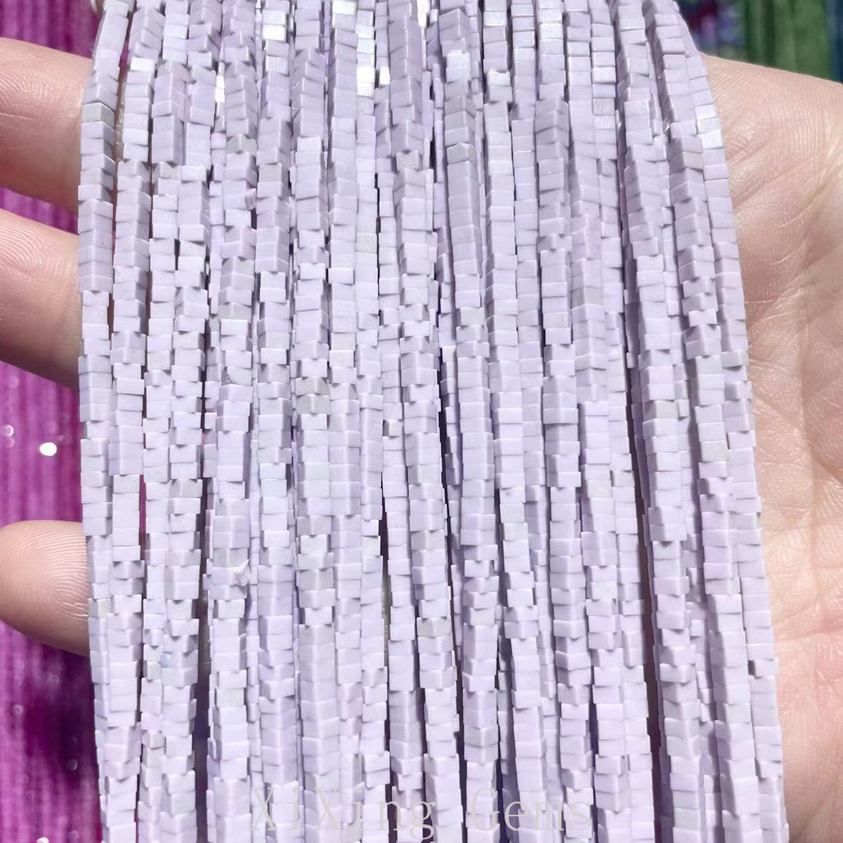 1x2mm Light Purple Turquoise Flat Square Disc Spacer Beads for Jewelry Making