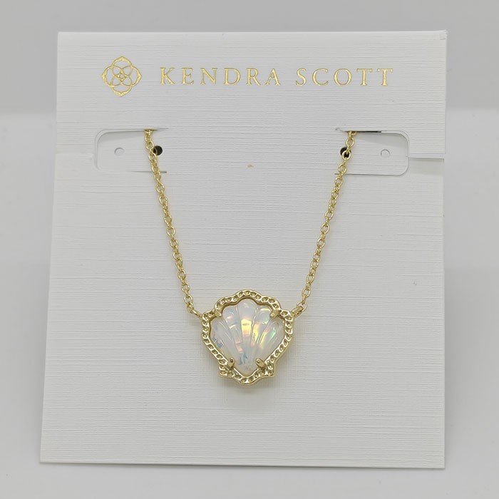 New Kendra Scott Brynne Gold Short Pendant Necklace In Lilac Abalone