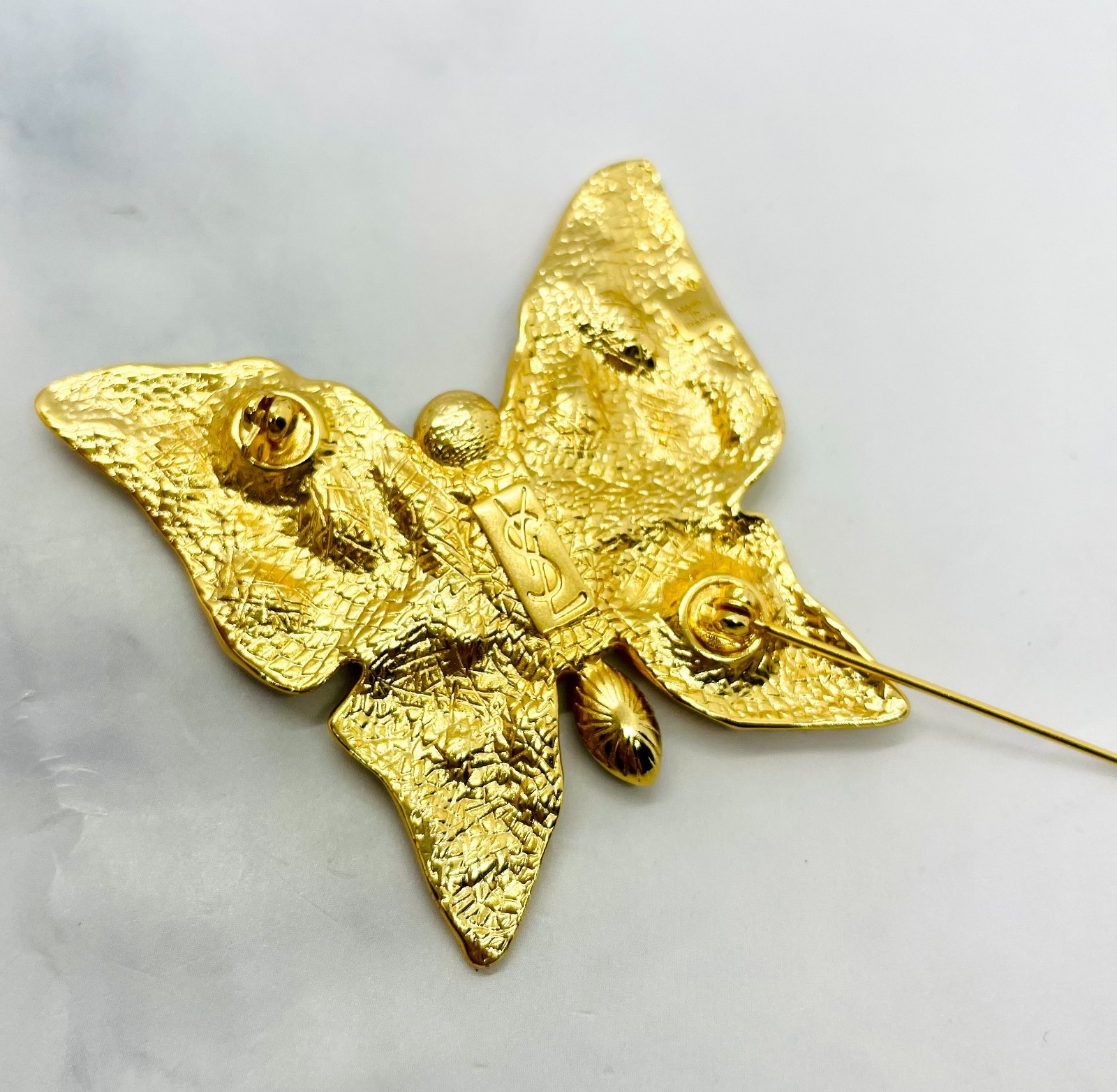 YSL YVES SAINT LAURENT Butterfly Statement Brooch Pin – Pre owned / MI6352