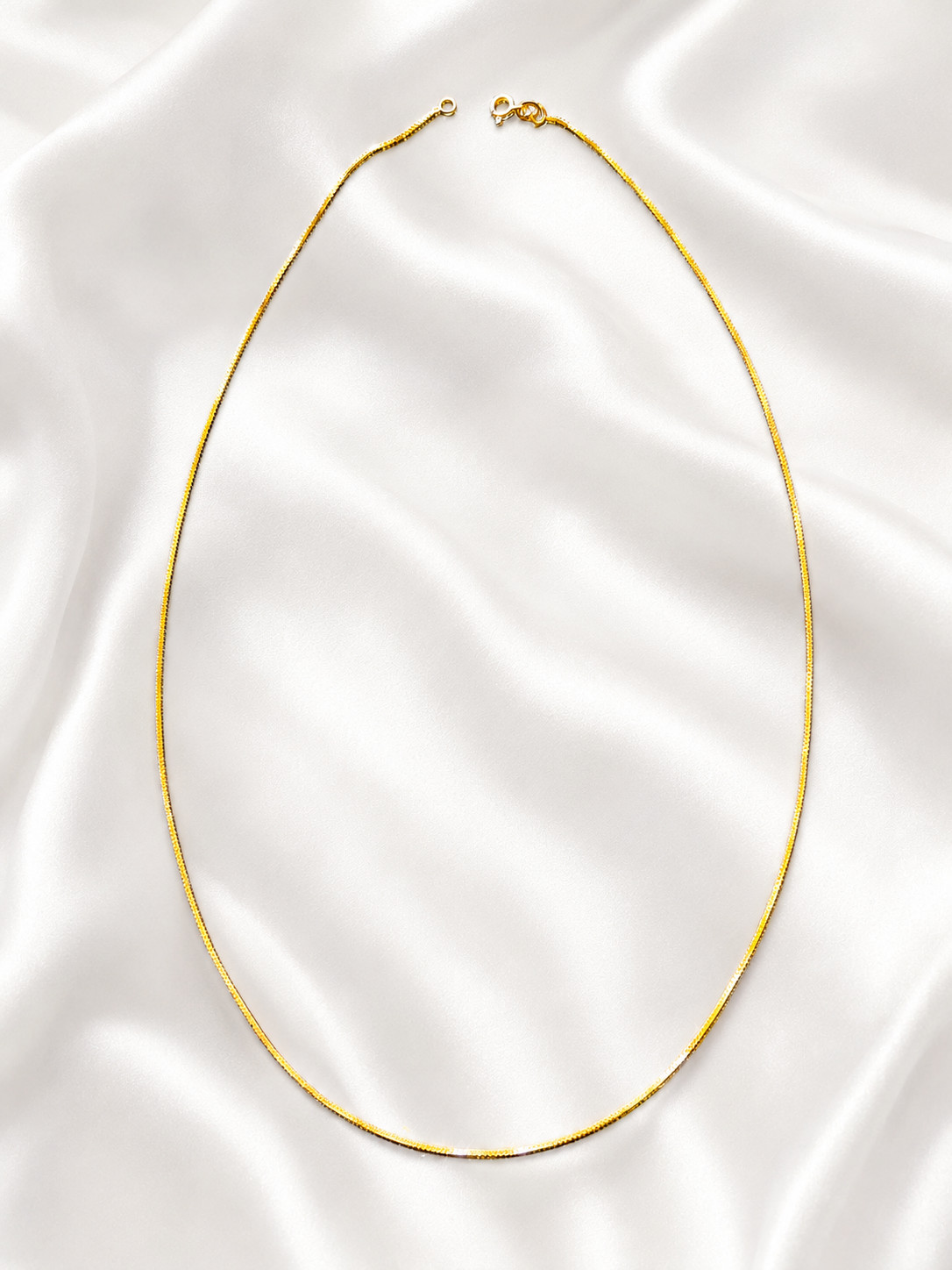 14K Yellow Gold Italian Box Chain Necklace 18″ 1mm 2.12g Never Worn
