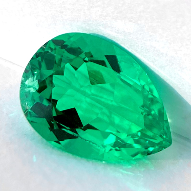 AGL Lab Grown Hydrothermal Pear Cut Lab Grown Colombia Emerald Loose Gemstones