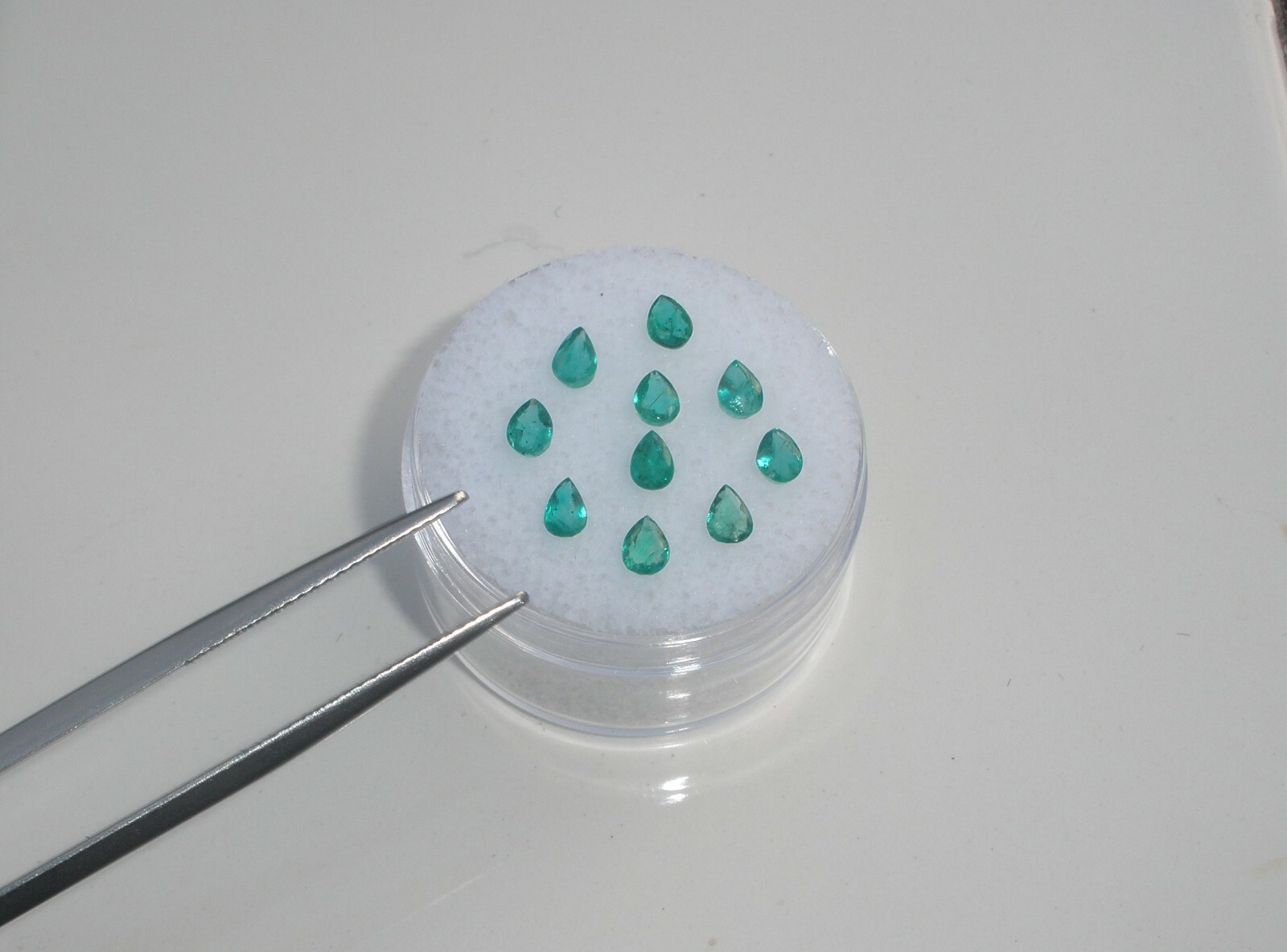 10 Colombian emerald pear loose faceted natural gems 4x3mm each