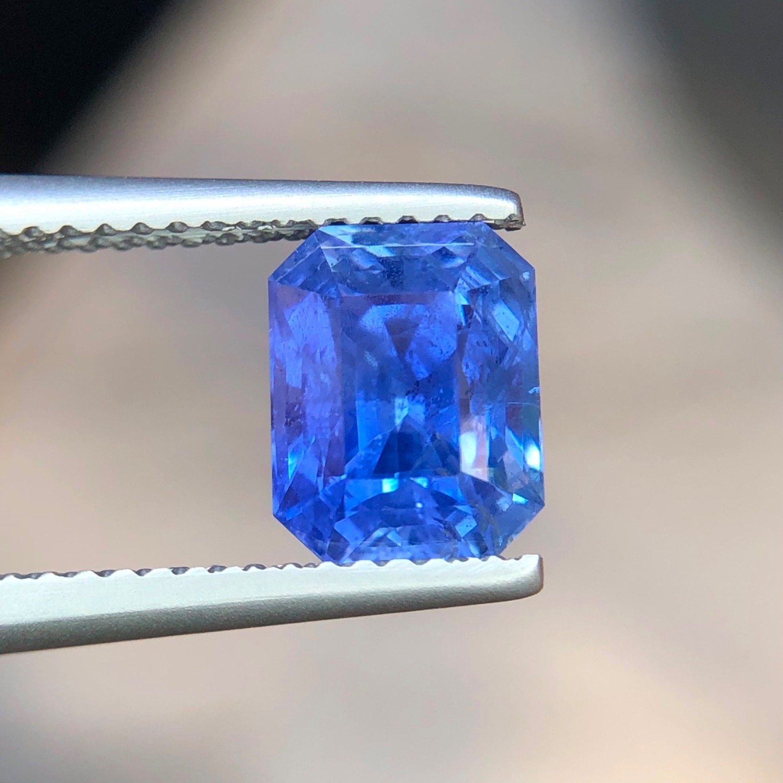 3.17 Carats Natural Blue Sapphire Octagonal Cut From Srilanka