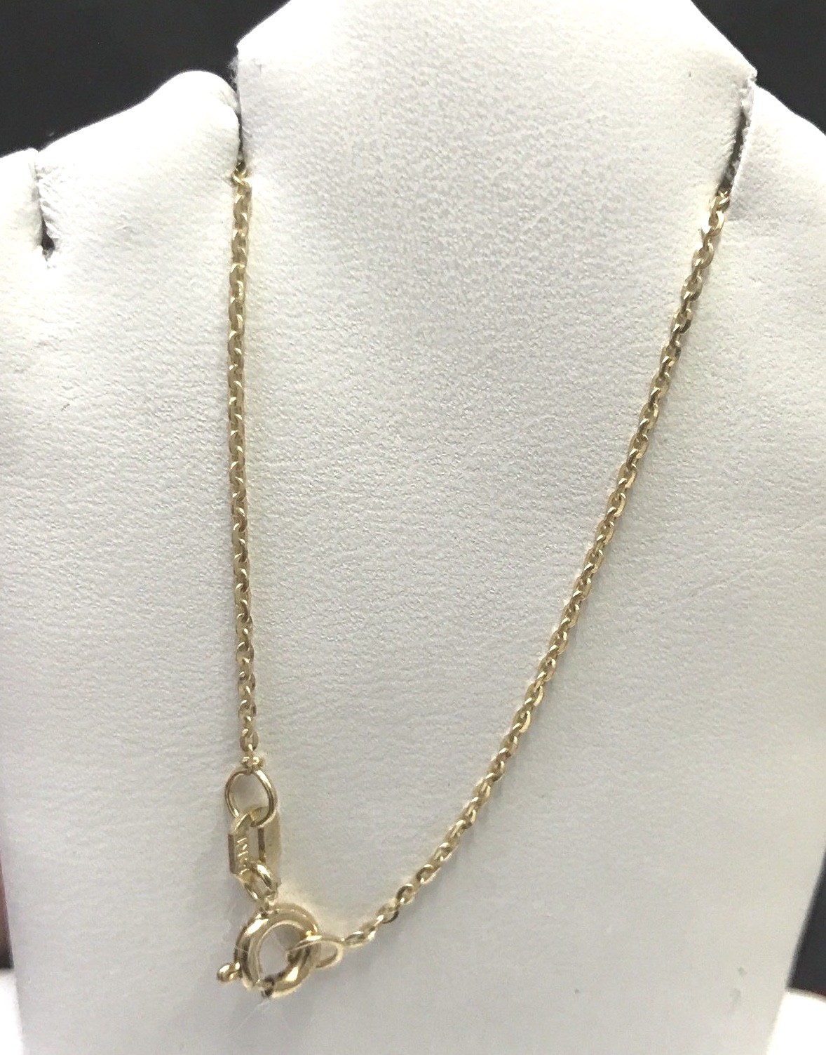 14k Solid Yellow Gold Rolo Anchor chain Necklace 16-18 inches Brand New 1mm