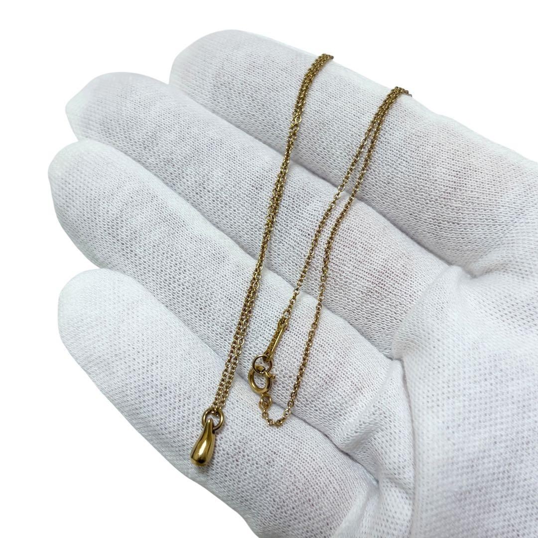 TIFFANY & Co. Teardrop Necklace 750YG 18K Yellow Gold 2.1g 40cm Auth Used