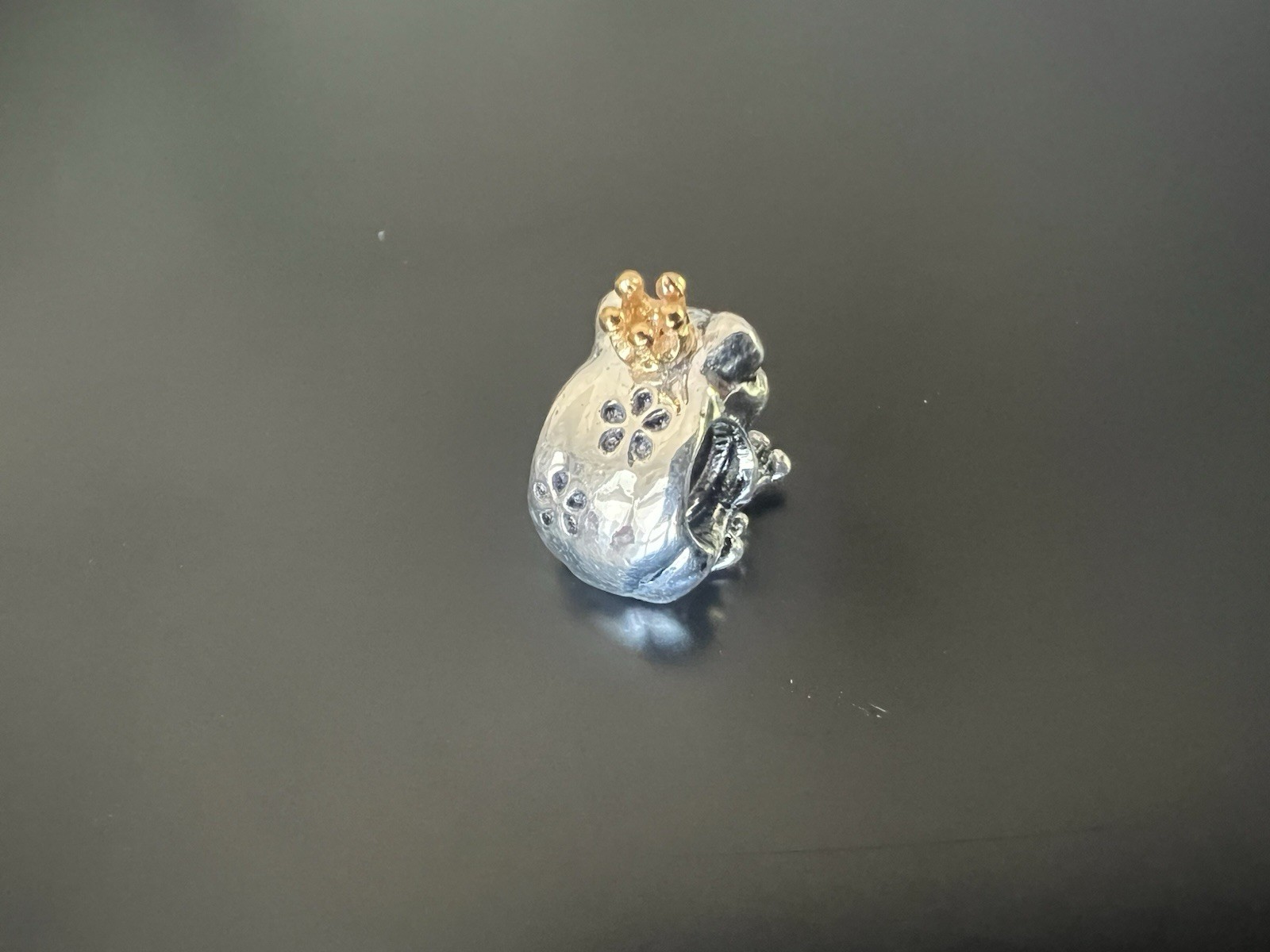 Pandora Frog Prince Charm 925 ALE with 14K Gold Crown