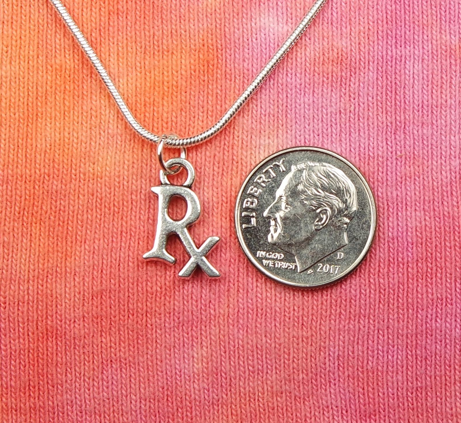 Rx Necklace, Pharmacist Prescription Medical Drug Droga Scrip Charm Pendant nb