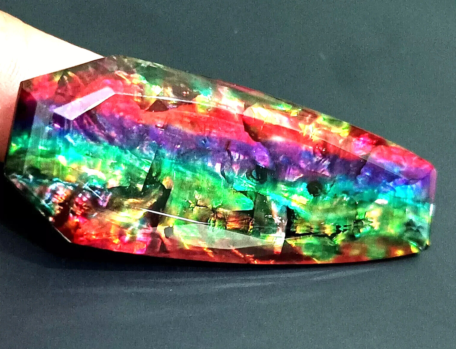 VVS Natural 62.53 Ct Opal-Like Fancy Cut Organic Ammolite Doublet Loose GEMSTONE