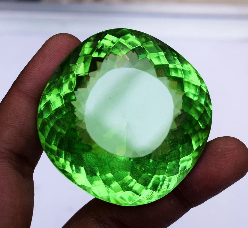 460.45 CT Flawless Green Topaz Square Cushion Cut Certified Loose Gemstone