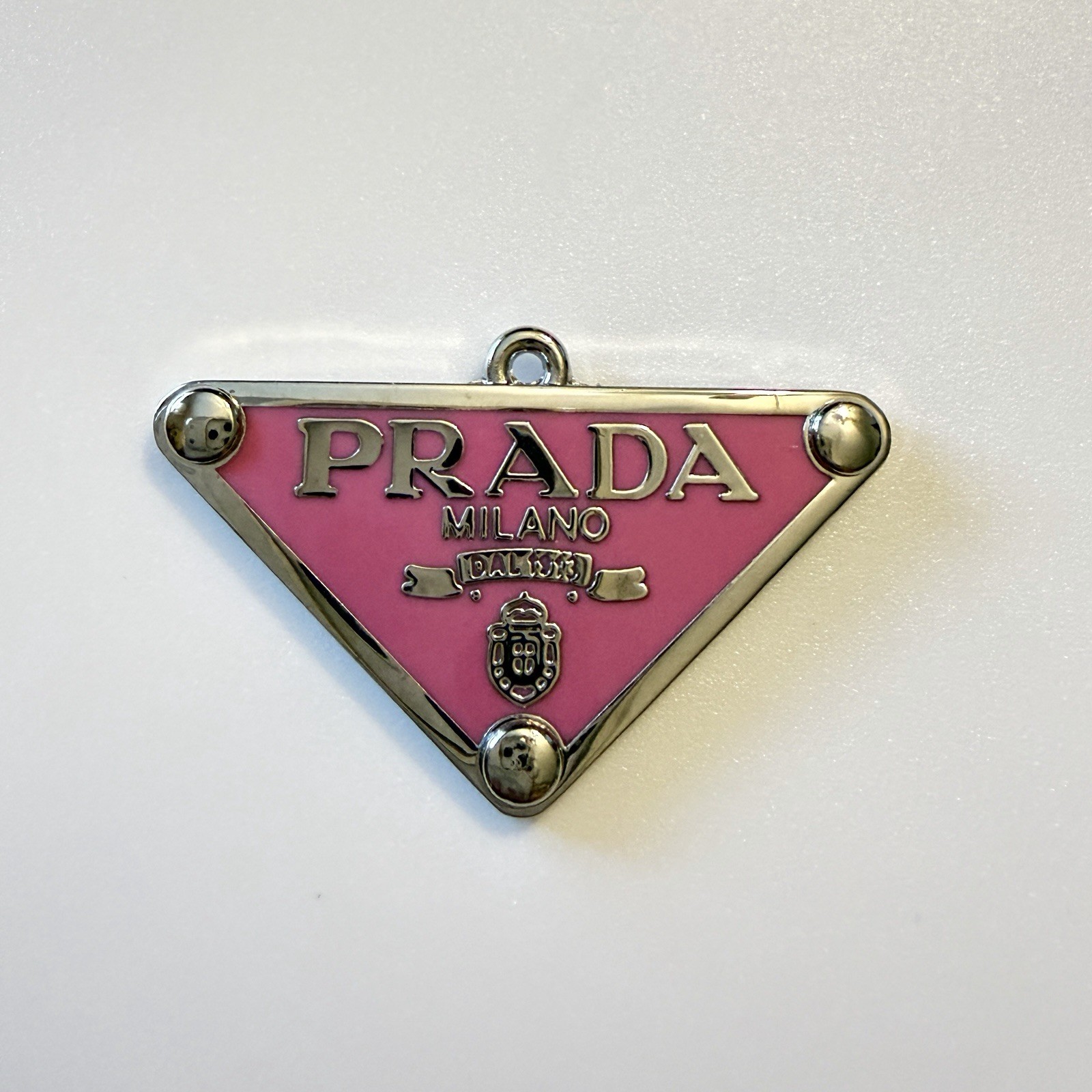 Designer Zipper Pull Charm Silver Tone & Pink Pendant